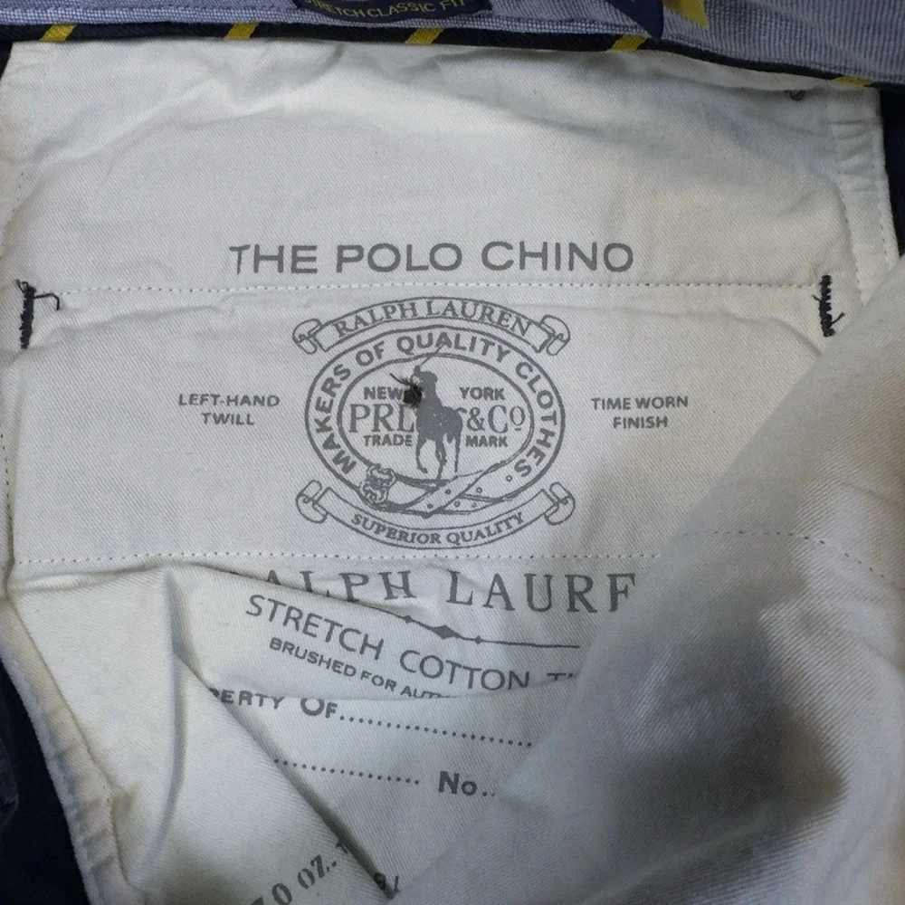 Polo Ralph Lauren Men's Stretch Straight Fit Chino Pants Size 34x32 Navy Classic